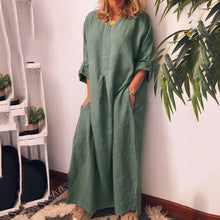 Holiday Dresses For Women 2023 Plus Size Long Sleeve Solid O-neck Summer Maxi Dress With Pockets V Neck Dresses Платье Женское
