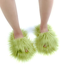Faux Fur Slippers 2023 Women Winter Plush Warm Home Flat Slides Mongolian Wool Flip Flops Y2K Girls Furry Shoes Cute Slippers