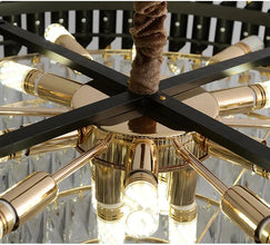 Creative Luxury Crystal Chandelier Rectangular Restaurant Pendant Lights Modern LED Living Room Lamp Lustre Home Elegant Fixture