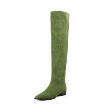 Fashion Knee Length Women's Frosted Leather Long Boots