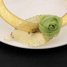 2025 Elegant Gold Plated Green Flower Shape Necklace Earrings Ring Bangle for Woman Fashion Women Jewelry Set Gift for Party