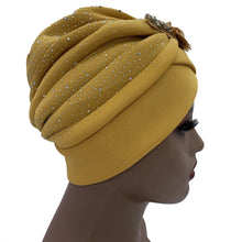 Elegant African Turban Cap with Shiny Rhinestone Ready to Wear Nigeria Auto Gele Headtie Party Women's Head Wrap Bonnet Turbante