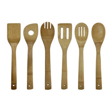 6 Pieces Bamboo Spoon Spatula Kitchen Utensil Wooden Cooking Tool Mixing Set