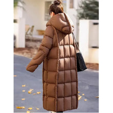 Women's New Winter Parkas Long Down Padded Jacket Hooded thick Warm