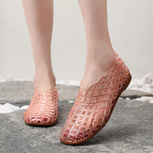 Summer Mesh Hole Flat Sandals For Women Jelly Shoes Elegant Fisherman Loafers Walking Comfy