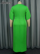 Mlaiscsr Women Green Sequin Tassel Butterfly Sleeve Dress Fashion Slim Party African Birthday Prom Gowns Cocktail Club Vestidos