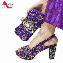 2024 Fashion New Arrivals INS Hot Sale Full Crystal Shinning Shoes and Bag Set for Dress in Red Color Sandals Christmas Party