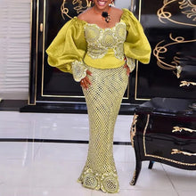 Customized African Dresses For Women Traditional Ankara Outfits Puff Sleeve Bodycon Dress Party Evening Gowns Boubou Dubai Vesti