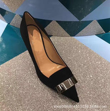 2022 Women Party Bridal Wedding Shoes Luxury Pumps Metal Plate Glitter High Heels Ladies Stiletto Dress Pointed Toe Bombas Mujer