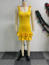 Elegant Tight Corset Ruffle Mini Dress for Women's Fashion New Style Suspender Sleeveless Backless A-line Club Party Sexy Dress