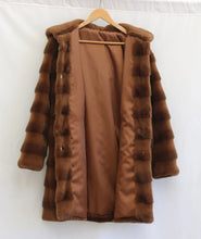 Women's mink fur coat medium long hooded Jacket