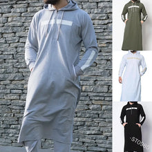 5XL Men's Sweatshirt Long Sleeve Hooded Drawstring Long Sweatshirt Vintage Striped Pockets Robe Man Casual Tops