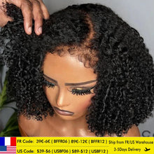 Short Bob Kinky Curly Human Hair Frontal Wig 4C Edges Lace Front Wigs Transparent 4x4 Closure Human Hair Wig Natural Hairline