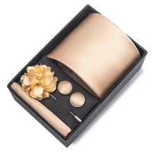 Top Grade Fashion 8 cm Wide Tie Sets Blue Stripe Men's Gravata Handkerchief Cufflink Box Fit Group Workplace Wedding Tie