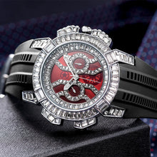 MISSFOX New Red Quartz Watch For Men Luxury Hip Hop Streetwear Clock Waterproof watches AAA Quartz Men's Wristwatches