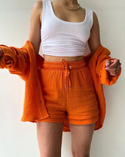 Women's Short Sets 2 Pcs Sale Grass Green Loose Button Cardigan Blouse Coats & Drawstring Wide Leg Loose Short Pant Suits