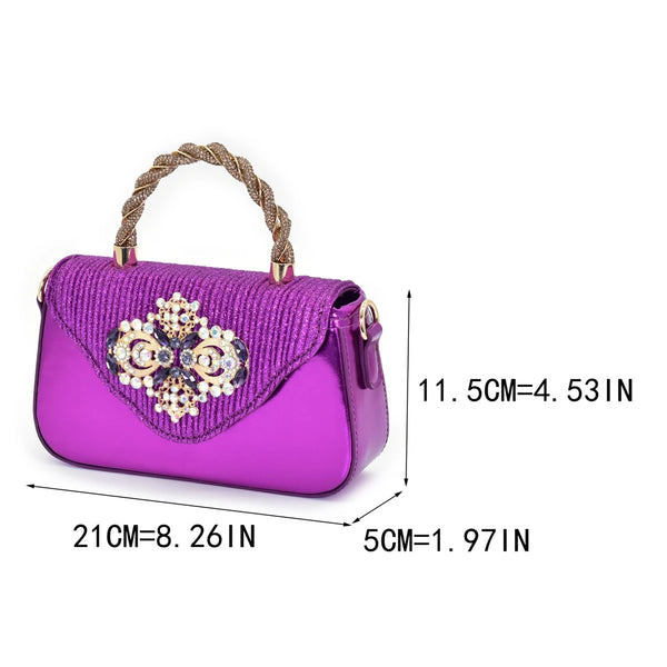 Fashion African Matching Shoes and Bags for Party Nigerian Women Nigerian Italian Shoes and Bags Set Decorated with Rhinestone