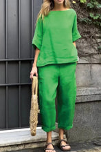 2025 Summer New Women's 2-piece Plus-size Cotton And Linen Shirt + High-waisted Pant Suit 2 Piece Sets Womens Outfits