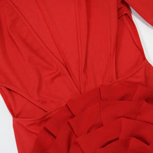 BWQ Women Rose Floral Applique Long Sleeve Bodycon Mini Midi Dress Winter V-neck Club Sexy Party Evening Dresses Vestidos 2025