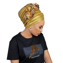 2024 New African Women's Turban Cap Nigeria Auto Gele Headtie Already Made Wedding Geles Female Head Wraps with Diamond Flower