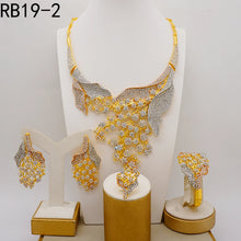 Dubai Gold Plated Jewelry Set Rhinestone Luxury Necklace Wedding Accessories Accessories
