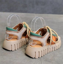 2024 New Lace-up Summer Fish Mouth Sandals Premium PU Spell Color Roman Shoes Woman Sandals Platform Wedges Increase Sandals
