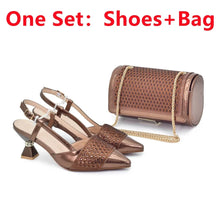 New Arrival Women Italian Shoes and Matching Bags Sets Decorated with Rhinestone Fashion Party Shoes and Bag Match for Women