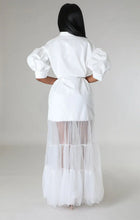 Fashionable White Lace Shirt Short Sleeve Dresses For Women'S Summer New Elegant Lace-up Pocket Lace Shirt Long Dress Female