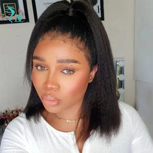 4c Hairline Kinky Straight Bob Human Hair Wig 4c Kinky Edges Curly Baby Hair Short Bob 13x4 Lace Frontal Wigs 4x4 Closure Wigs