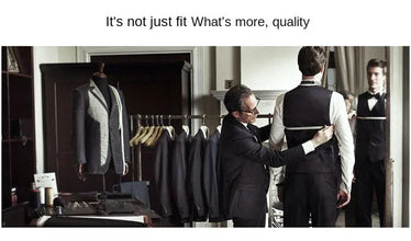 Men's Suit Plaid Two Button Jacket Vest&Pants