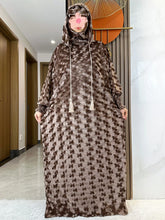 High Quality Velvet Fabric 2025 Ramadan Muslim Lady's Abaya Two-Hats Dubai Turkey Style Islamic Prayer Clothing Kaftan Dress