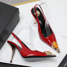 Women's Gem Metal Pointed Temperament High Heels with Sexy Empty Sandals