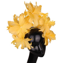 Elegant Women Wedding Hair Fascinator Accessories Headband Bridal Party Show Headwear Fancy Blue Feather Flower Hair Accessories