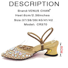 Venus Chan 2023 Newest INS Style Lace Elegant High Heels Pointed-Toe Nigeria Popular Design African Ladies Shoes And Bag Set