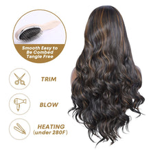13x6 Body Wave Highlight Lace Front Synthetic Ombre 13x4 Lace Frontal Wigs Honey Blonde Colored Wigs For Women