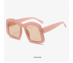 Retro Big Square Gradient Orange Sunglasses For Women New Fashion Luxury Designer Unique Oversized Ladies Sun Glasses Shades