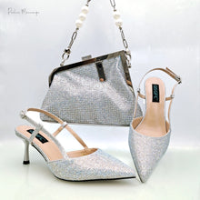 New Arrival Fashion Elegant Green Color Ladies Shoulder Bag for Party Or Commuting Large Capacity Ladies Bag and High Heels