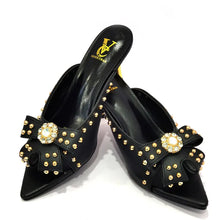 2022 Rivet Style  Women Shoes and Bag to Match in Color matching High Quality Nigerian Design Matching Shoes and Bag
