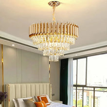 Creative Luxury Crystal Chandelier Rectangular Restaurant Pendant Lights Modern LED Living Room Lamp Lustre Home Elegant Fixture