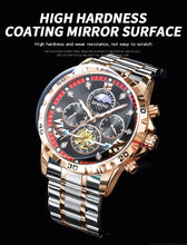 BINBOND Lurury Men's Watches Trend Fashion Original Quartz Watch for Man Flywheel Style Chronograph Waterproof Moon Phase Dress