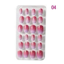 24Pcs/Set Kids Candy Flower Cute Fake Nails Detachable Full Cover False Nails Press On Nails Children Girls Nail Decoration Gift