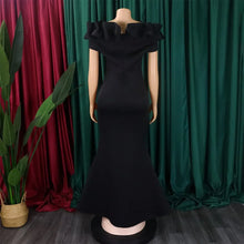 Elegant Long Dresses for Women Off the Shoulder Short Sleeve Mermaid Floor Length Luxury Female Birthday Party Dinner Dress Robe
