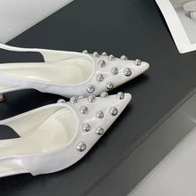 Summer 2025 Fashion Rivet Design High Heeled Sandals Women Sexy Pointed Toe Back Strap Dress Shoes Stripper Pumps Zapatos Mujer