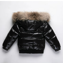 Kids Winter Down Jacket For Real Fur Waterproof Shiny Thick Warm Jackets
