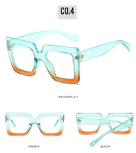 Big Oversized Square Eyeglass Frames Women Trendy Gradients Transparent Computer Optical Lenses Glasses Anti Blue Lens Eyewear