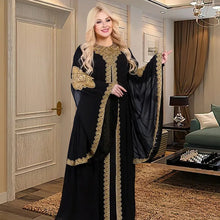Two Piece Set Dress African Dresses for Women 2023 Traditional Gold Embroidery Clothing Islam Kaftan Abaya Musulman Robe Femme