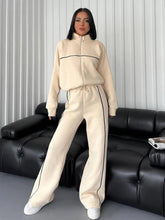 womens clothing 2 pieces set Casual Sports Suits Long Sleeved Half High Collar Cardigan Sweater Trouser Tracksuit Women Clothing