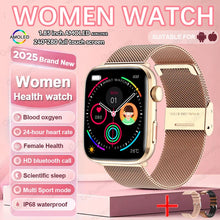 2025 AI Diagnosis NFC Smart Watch Women 1.85 inch AMOLED Blood pressure Heart Rate Temperature BT call Smartwatches Men For IOS