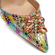 2024 Champagne Color Thin Heels Pointed Toe Crystal Design Ladies Shoes Matching Bag Set For Women Weeding Party Pump