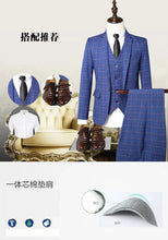 Suit M-5XL (Blazer + Vest + Trousers) Italian Style Fashion Business Elegant Gentleman Plaid Slim Casual Formal Suit 3-piece